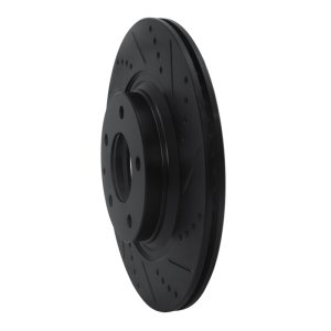 Mazda RX-8 Brake Rotor (1) - Rear Right - R1 Concepts - Drilled & Slotted - Black - `04-`11